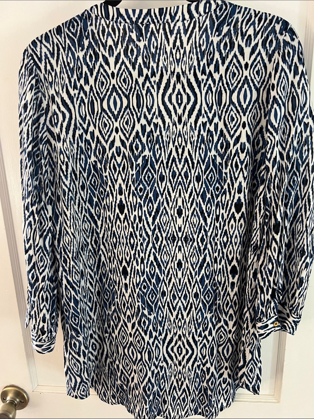 Boho Geometric Ikat Print Tunic Blouse Sz S - Picture 4 of 5
